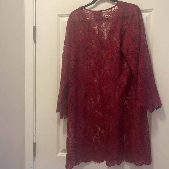 JOHHNY WAS Harper lace burgundy NWT XL BOHEMIAN STYLE DRESS! - Picture 4 of 5